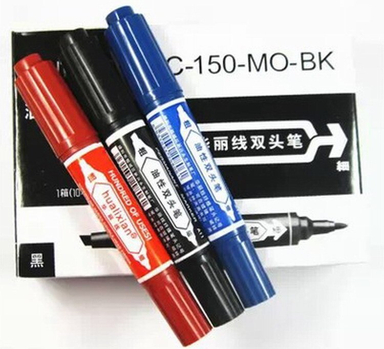 Bulk logistik kurer sort/blå/rød farve dobbelt hoved rund tå olie permanent tusch