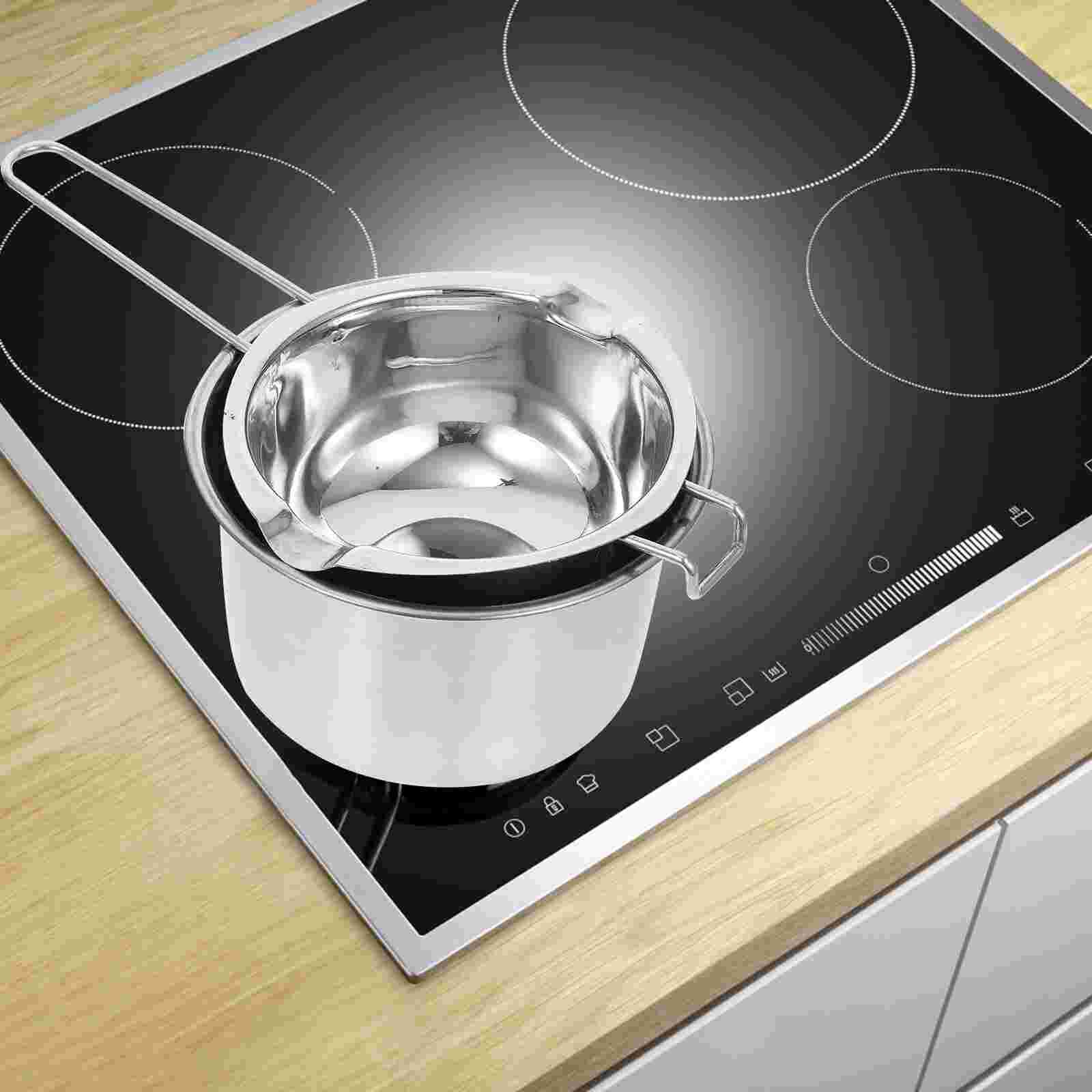1 Set Double Boiler Pot Chic Safe Fine Stainless Steel Chocolate Pot Cheese Melting Pot Wax Melting Pot Chocolate Melting Pot