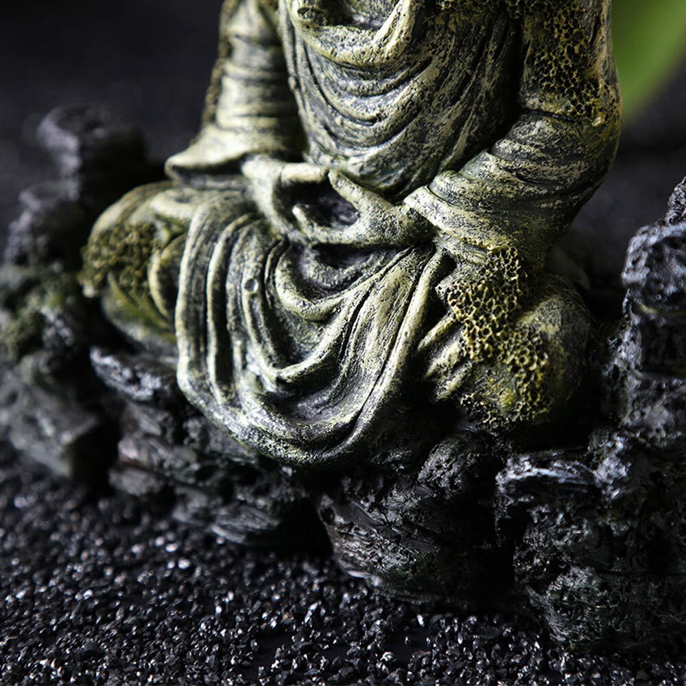 Aquarium bouddha décoration accessoires résine Zen cachette Simulation tortue réservoir Reptiles décor Aquarium accessoires