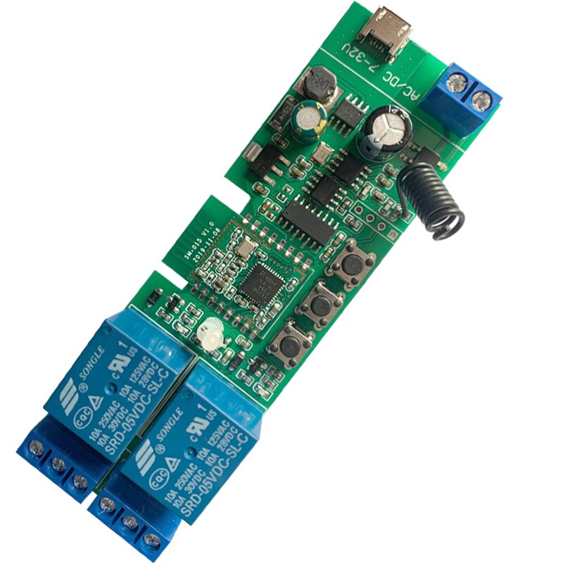 2CH DC5-32v relay-module gateway Door Garage Curtain motor light-switch bridge smart-hub remote-control zigbee alexa google home