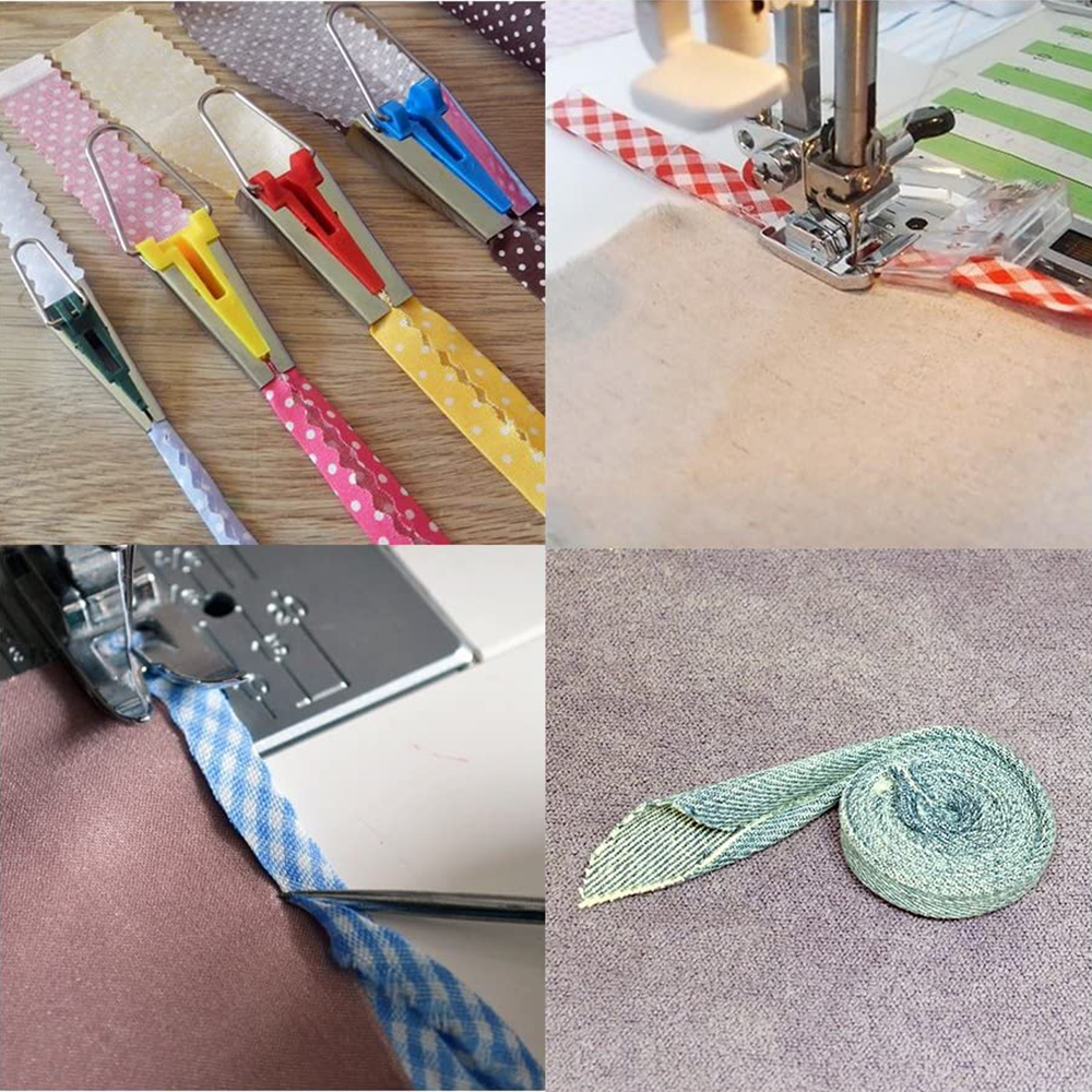 Kit de fabricación de cinta de sesgo de tela de costura, herramientas de costura para encuadernación de retazos, manualidades DIY, 4 tamaños, 6MM, 12MM, 18MM, 25MM