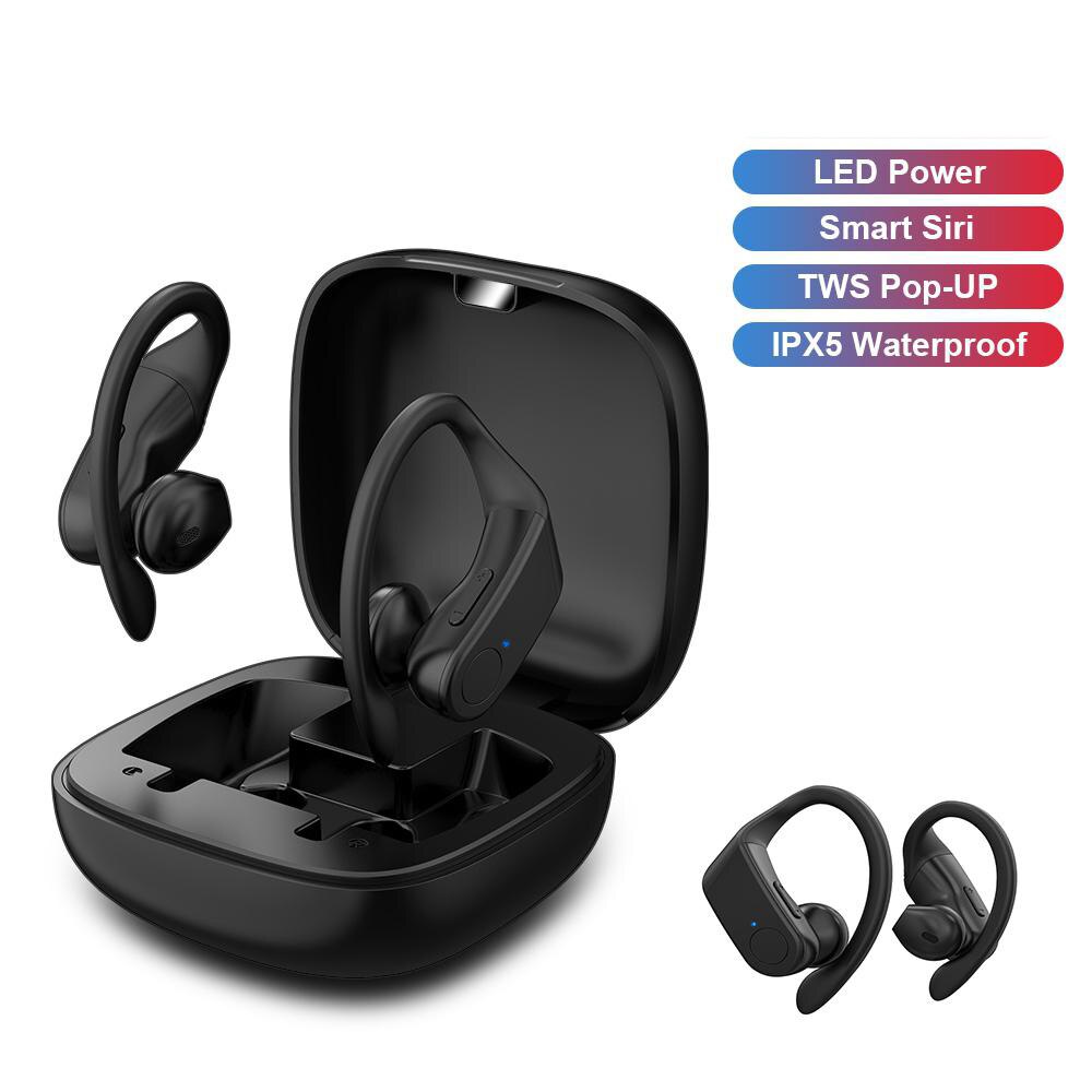 B10 tws kuulokkeet langattomat bluetooth urheilukuulokkeet automaattinen pop -up 6d stereoääni 950 mah tukiasemalla langaton lataus