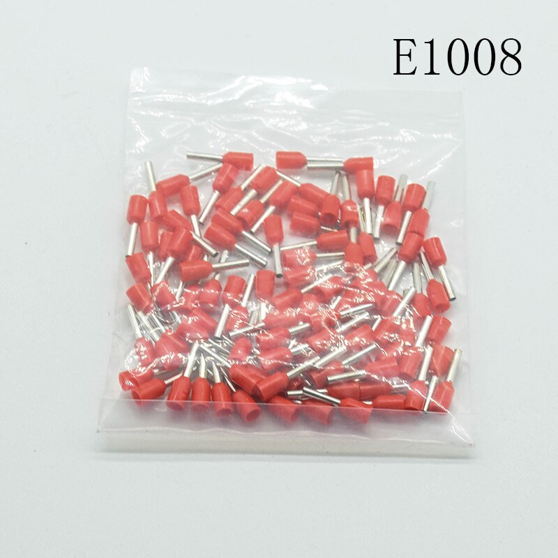 E1008 Tube insulating Insulated terminals 1MM2 Cable Wire Connector Insulating Crimp Terminal Connector 100PCS/Pack