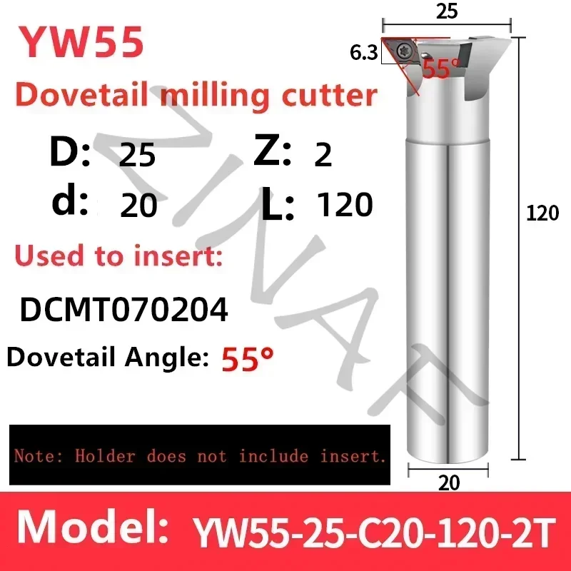 YW45 YW55 YW60 cortador ranurado de cola de milano 45 ° 55 ° 60 ° Fresa angular Máquina cortadora de fresado con ranura en V CNC para VCMT 080204 DCMT11