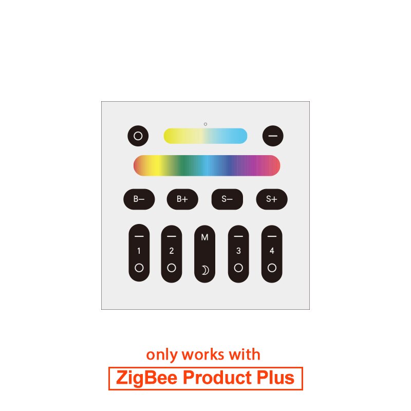 Gledopto Smart Zigbee LED Dimmer Strip Controller, Brightness adjustable Work with zigbee hub App control/ Voice Control/ Remote: 4-Zone Wall Switch