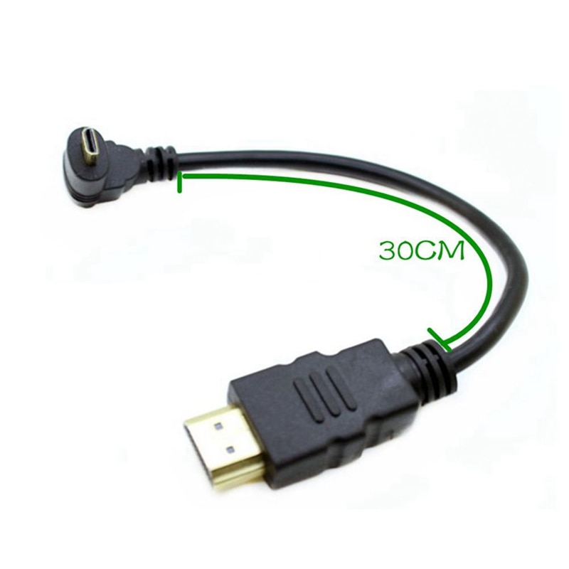 Micro HDMI Cable Up&Down Angled 90 Degree Micro HDMI to HDMI Cable for Digital camera and phones tablets 30cm