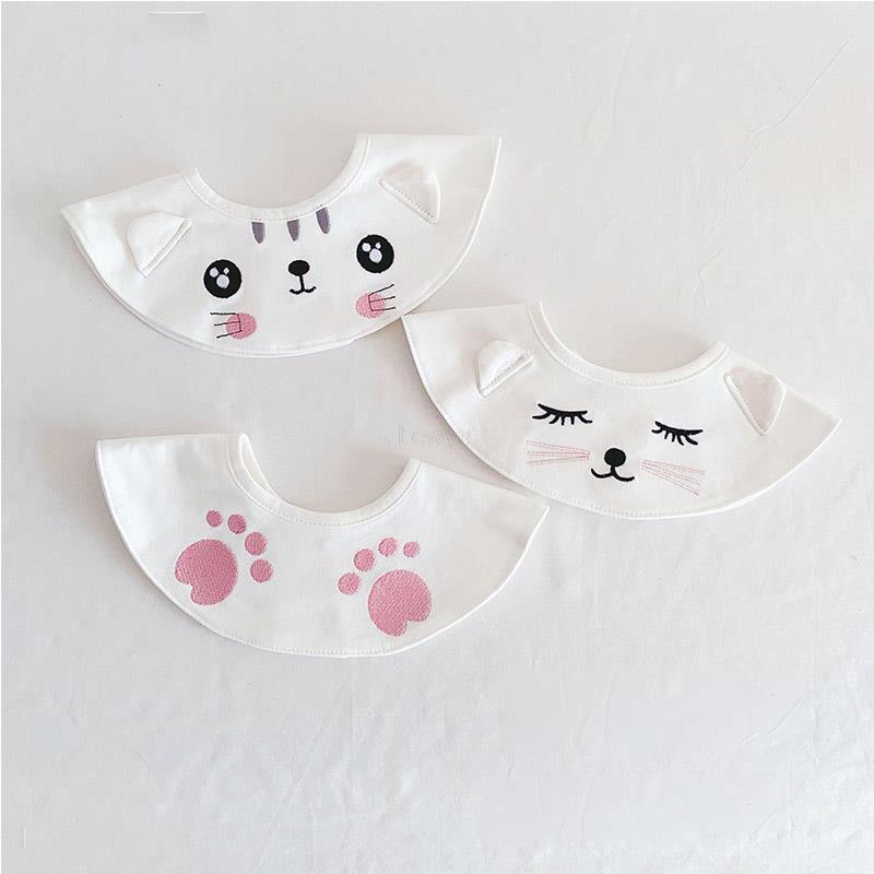 3 Stuks/partij Baby Baby Boy Meisjes Slabbetjes Katoen Kerst Sterren Speeksel Handdoeken Zacht Stitchwork Verstelbare Voeden Burp Doeken 0-24M: 002