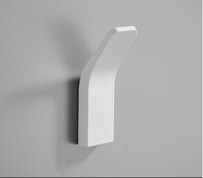 Witte Badkamer Robe Haken Ruimte Aluminium Haken Voor Opknoping Kleding Haak Deur Muur Enkele Haken Badkamer Accessoires Handdoek Haak: A style white
