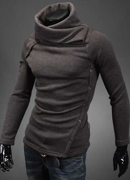 ZOGAA men warm long-sleeved turtleneck sweater jacket casual collar sweater street comfortable sweater XS-4XL