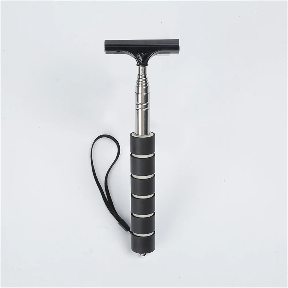 2-in-1 einziehbarer tragbarer Wischer: Perfekt zum Reinigen von Auto-Rückspiegeln, Tankstellenfenstern, Duschgläsern und Windschutzscheiben!: Schwarz