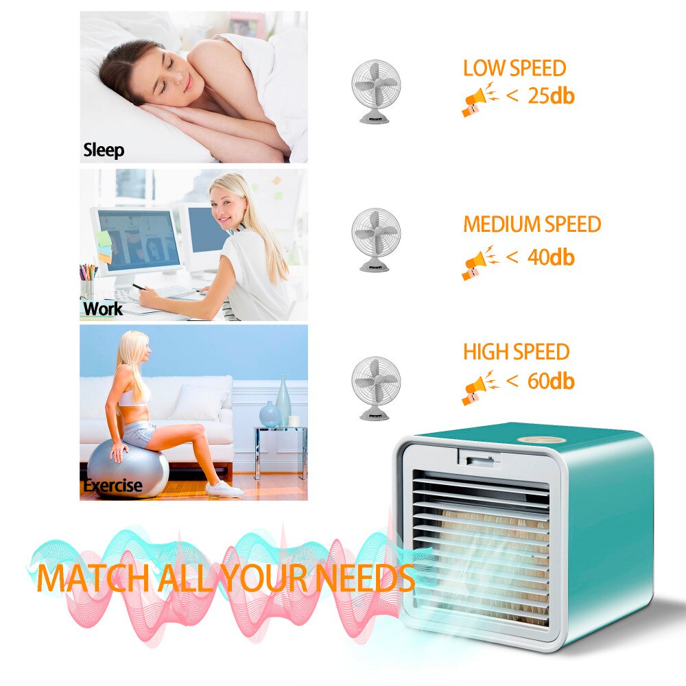 Mini Portable Air Conditioner Humidifier Purifier Air Cooler Desktop USB Air Cooling Fan Device Office Home Air Conditioning