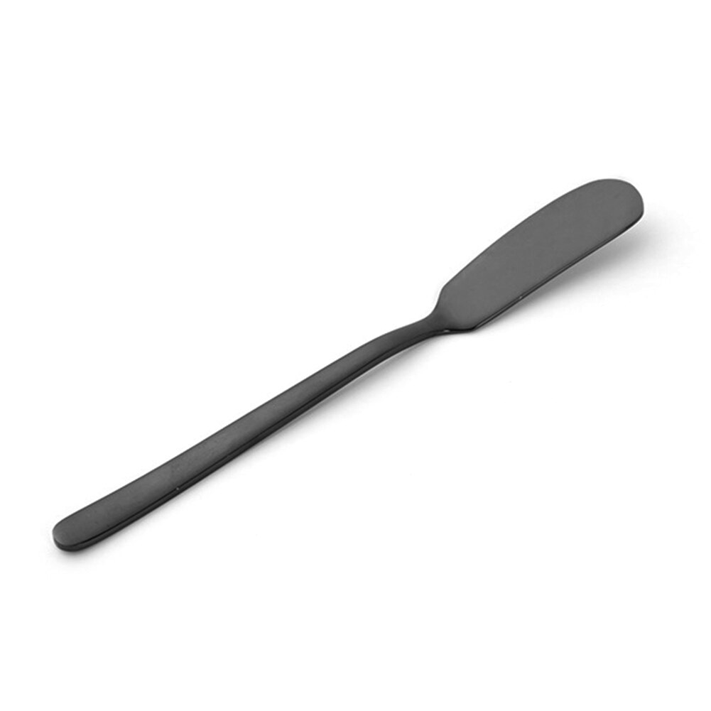 Rostfritt stål smörknivskärare spatel efterrättsspridare skrapa bakverk spatlar bakning bakning rostat bröd frukost verktyg knivar: Svart