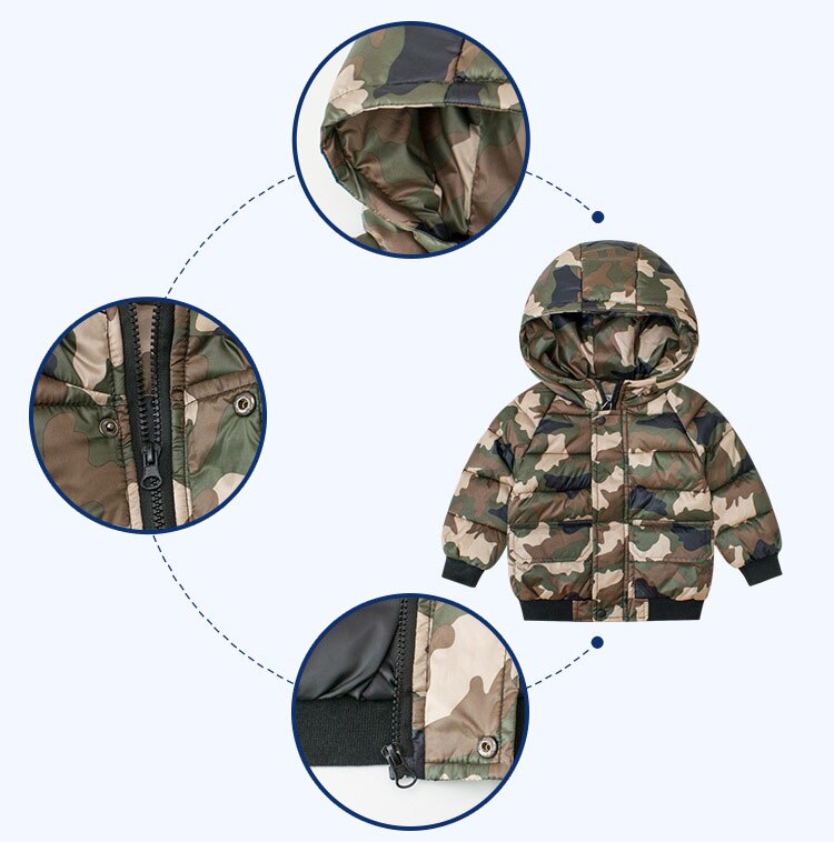 2 4 6 Years Baby Boys Coats Winter Autumn Kids Down Cotton Jacket Warm Childrens&#39; jacket Parka for Girl Camouflage Kids Clothing