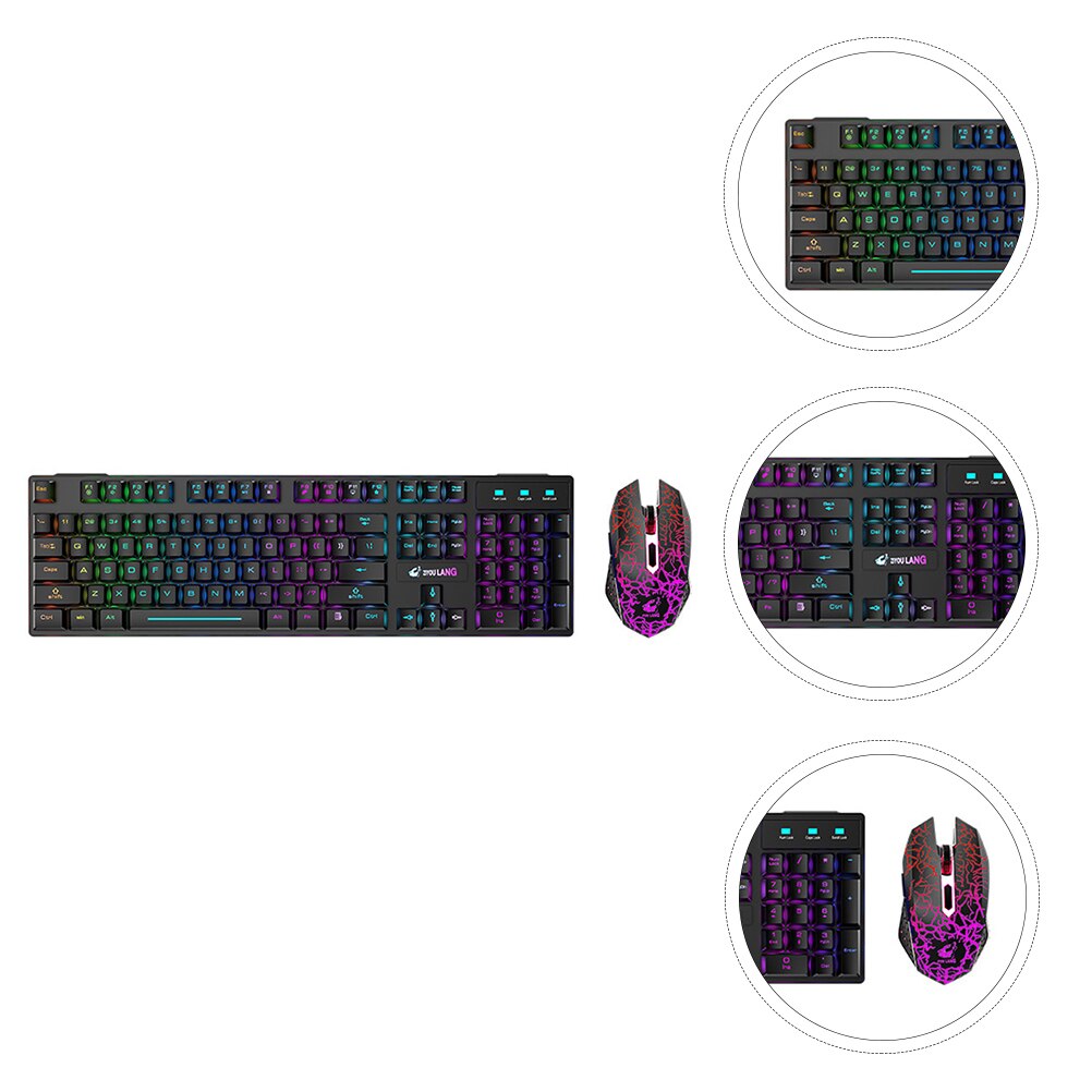 1 Set Wireless Charging Keyboard Kit Gaming Keyboard Backlit
