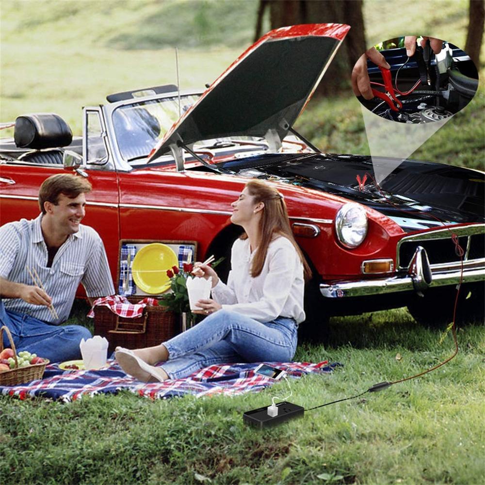 10ft/3m 12v 24v alligator batteriklämma till cigarettändare hona/hane-uttag förlängningssladd för bilväxelriktare