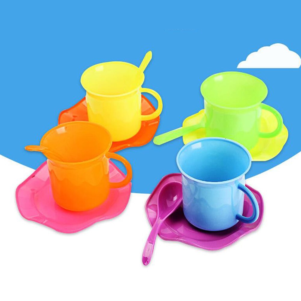 13Pcs Simulation Kid Tea Party Kettle Cup Saucer Spoon Pretend Play Kitchen Toy