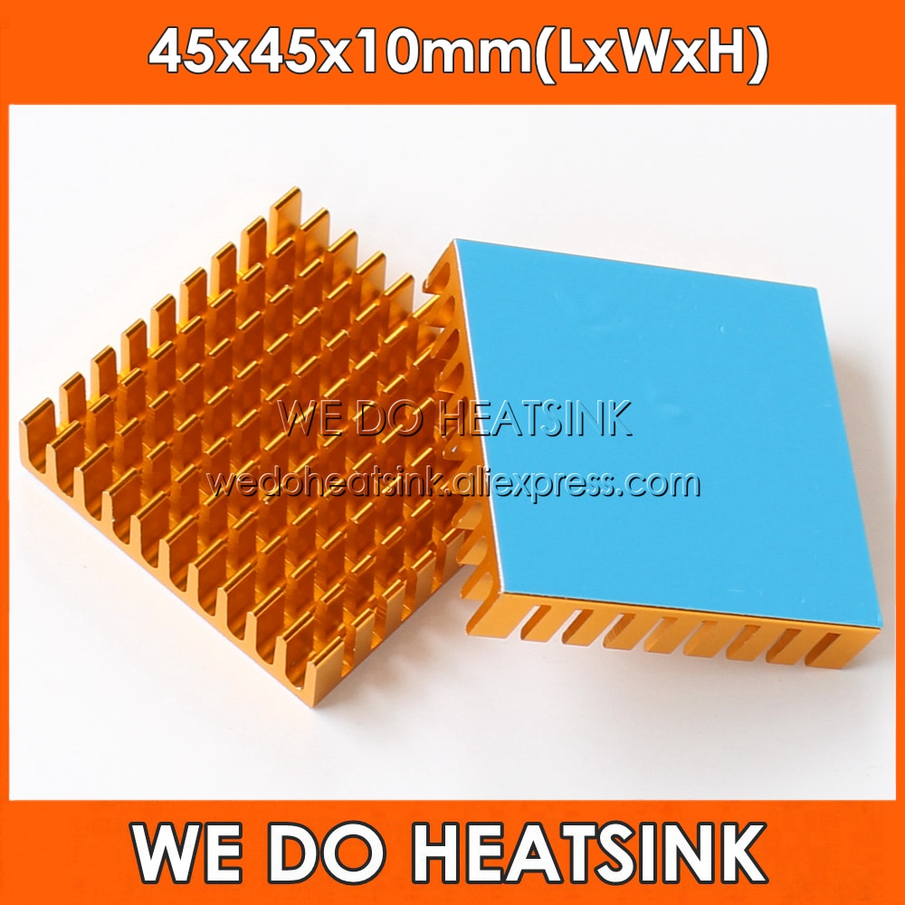 WE DO HEATSINK 2pcs DIY 45x45x10mm Heatsink Cooling Aluminum Heat Sink Radiator Cooler for LED With Blue Thermal Tape On