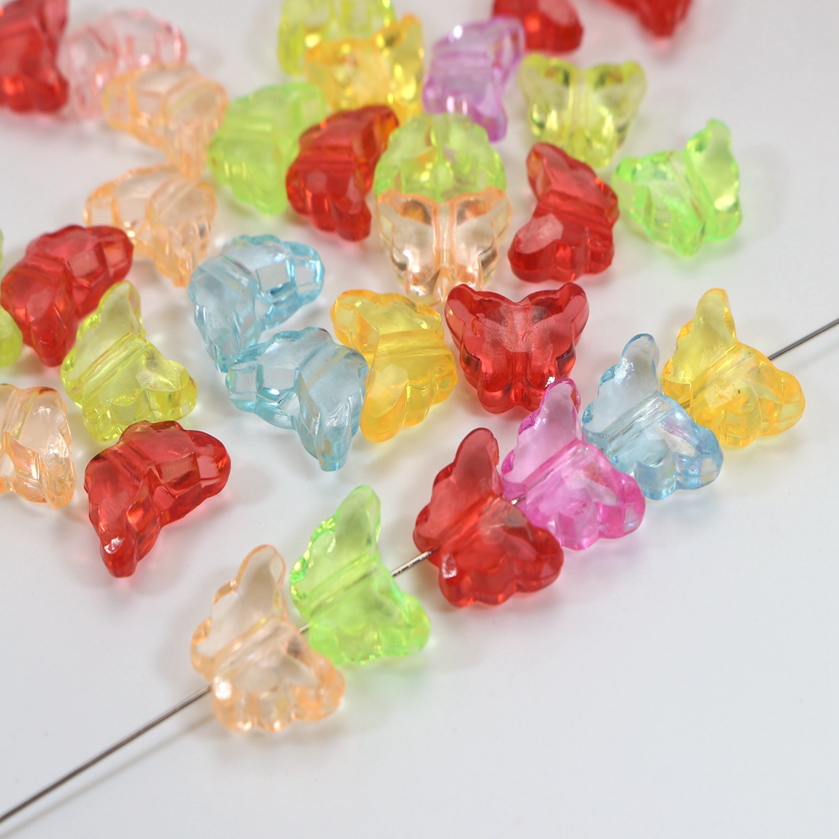 Craft Diy Gemengde Kleur Transparant Acryl Charm Kralen Diverse Vlinder Vorm: WHITE