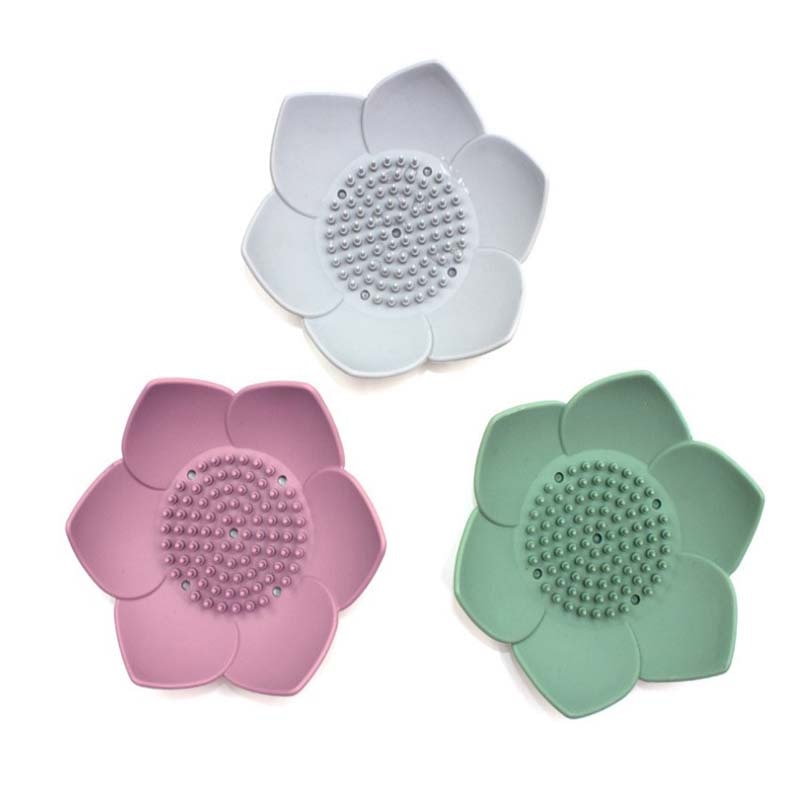 1pc siliconen afdruipbakjes, zeepbakjes, lotusvormige houder, draagbare zeepbakjes, antislip zeepbakjes, badkameraccessoires