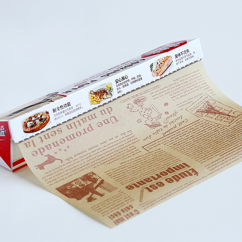 Rollo de papel absorbente de aceite para hornear o tapete de comida con cortador deslizante, fácil de cortar y papel de cocina antiadherente de 8M para herramienta de cocina de pan