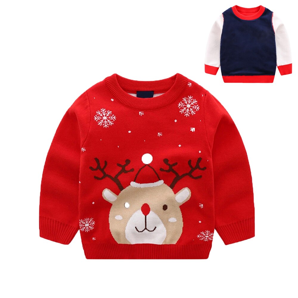 Benemaker Fleece Trui Voor Meisje Jongen Kinderen Kleding Winter Gebreide Trui Kinderen Warme Kleding Herten Kerst Herfst NA061