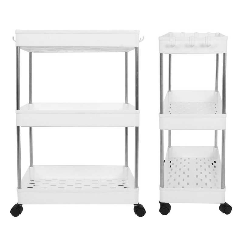 Storage Box acrylic box Floor-Standing Multi-Layer Storage Rack Trolley Cart with Casters for Kitchen Bedroom Bathroom remote