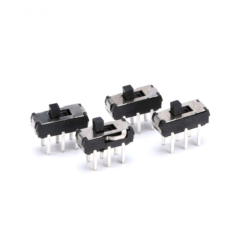 20PCS/Lot 6 Pin Slide Switch 2 Position Toggle Switch For PCB DPDT Vertical Switch Lever Switchs