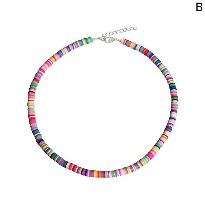 Weichen Tonne Runde Sommer Strand modisch lässig Kette Multi-farbe Halskette Schmuck Für Frauen Halsband Accessori p0M1: 02