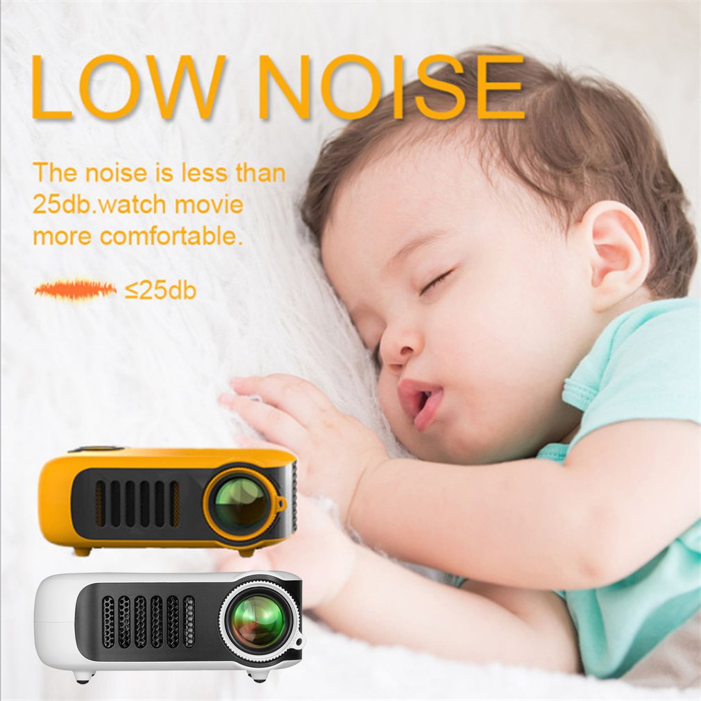 A2000 Mini Portable Projector 800 Lumen Supports 1080P LCD 50000 Hours Lamp Life Home Theater Video Projector for Power Bank, US Plug main image 0