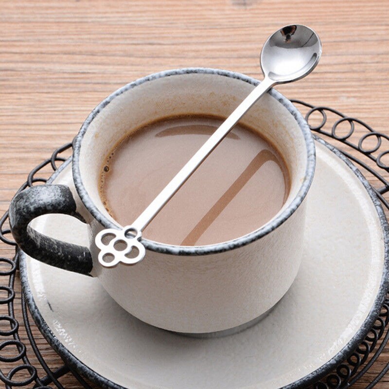 Leuke Rvs Lange Steel Latte Lepels voor Glas Roomijsijscoupe Koffie Theelepel Servies