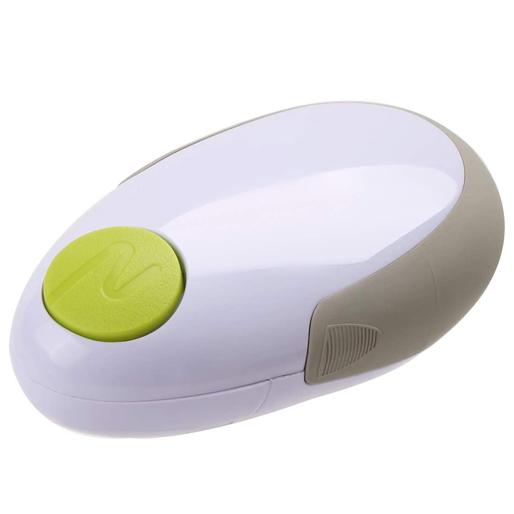 Electric Can Opener Automatic Kitchen Can Opener Battery Operated Can Tin Opener With Smooth Edge One Touch Switch Handheld: white