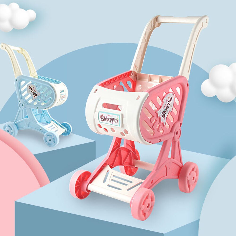 Kids Supermarkt Winkelen Boodschappen Kar Speelgoed Voor Meisjes Keuken Pretend Speelhuis Simulatie Snijden Vruchten Taart Speelgoed