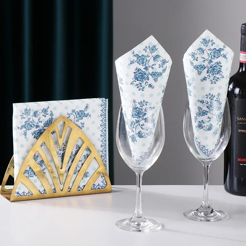 20 teile/paket Neue Chinesische Servietten Blau Druck Papier Servietten Hochzeit Schmetterling Knochen Bart Papier Bunte Papier Tischsets