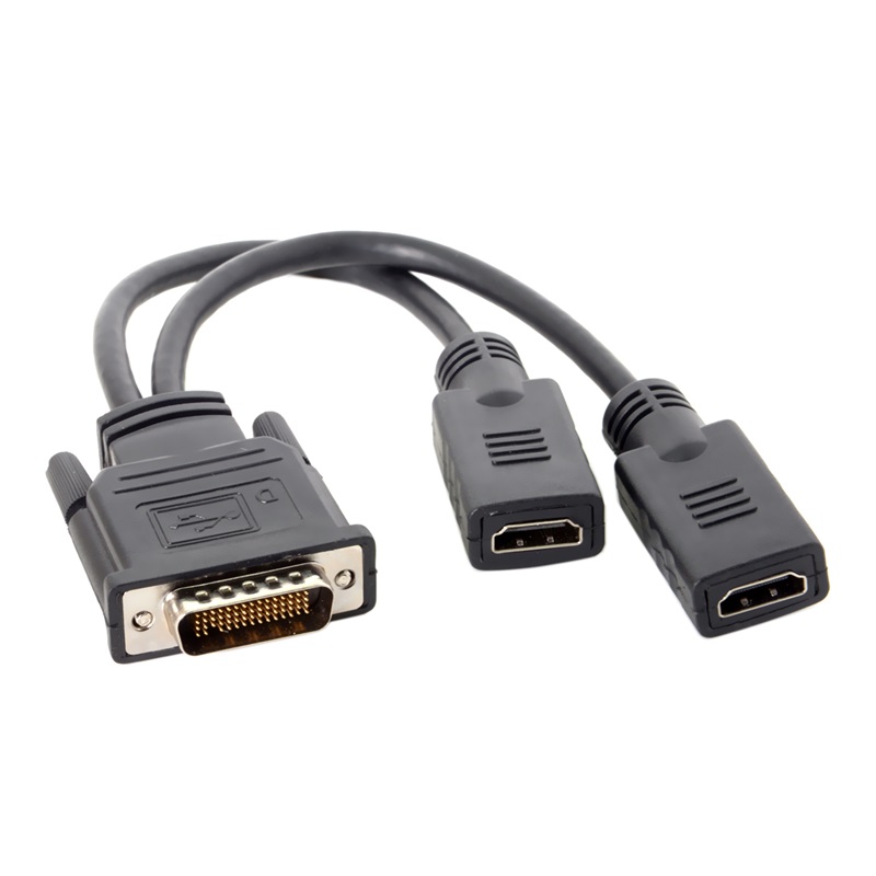 DMS 59 Pin męski na 2 HDMI DVI VGA Displayport splitter rozszerzenie Adapter do kabla dla karta graficzna monitory HDMI: Default Title