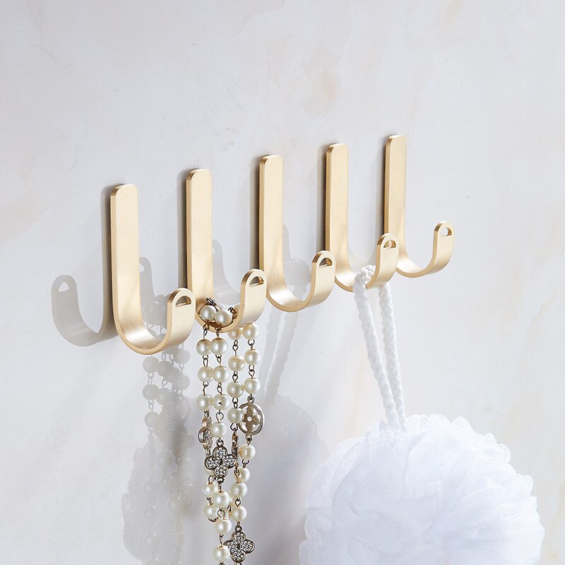 Brass Wall Hook Bathroom Hanger Clothes Coat Robe Towel Hooks Gold Small Hook For Keys Hat Restroom Accessories: PURPLE