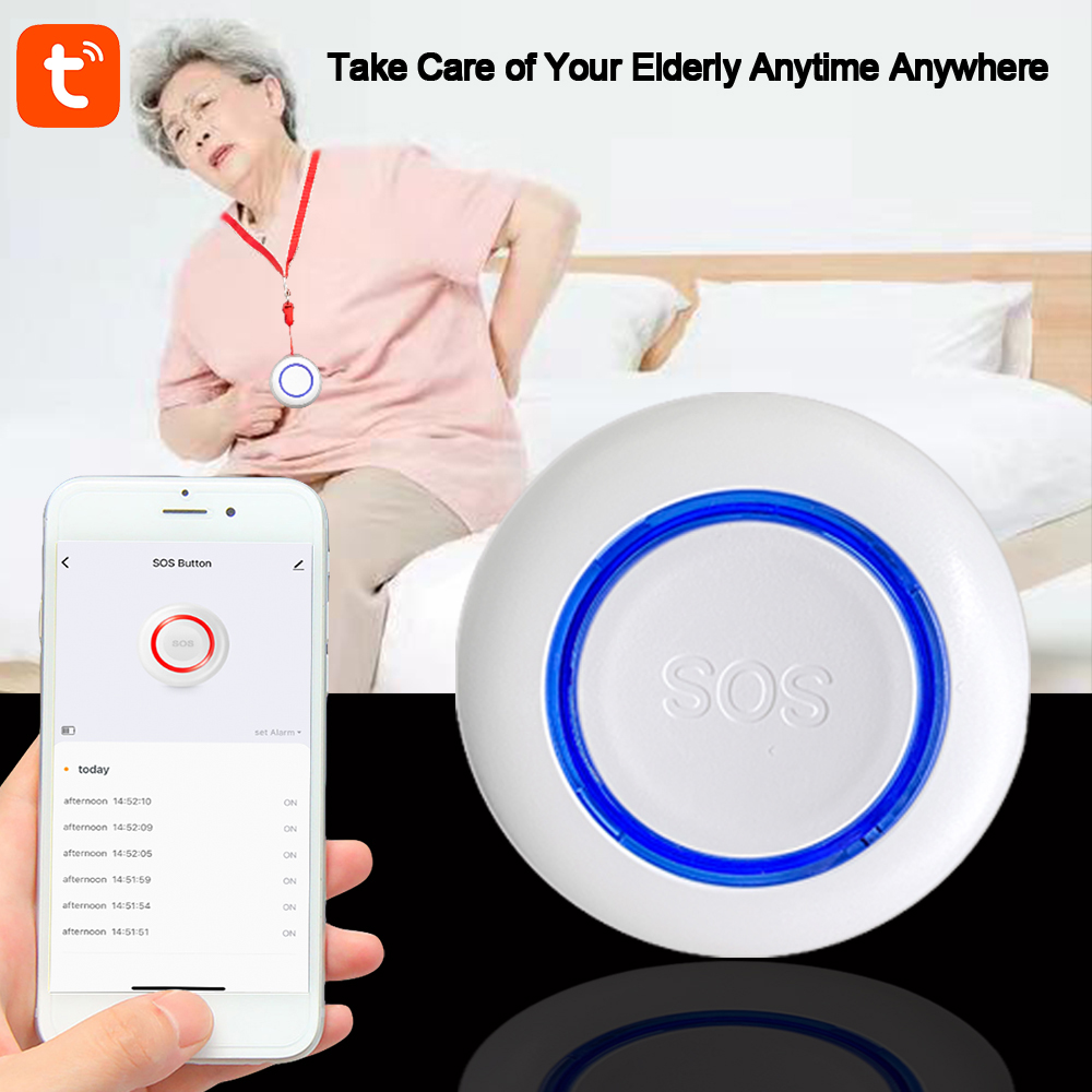 Tuya Smart Life Wifi Push Button Sos Emergency Button Alarm For Disabled People Or Old People Alarm Care For Elderly Sos Signals