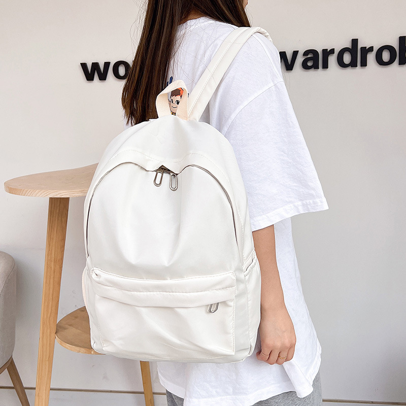 Waterproof Nylon Women Backpack Female Travel Bag Backpacks Schoolbag for Teenage Girls Solid Color Bookbag
