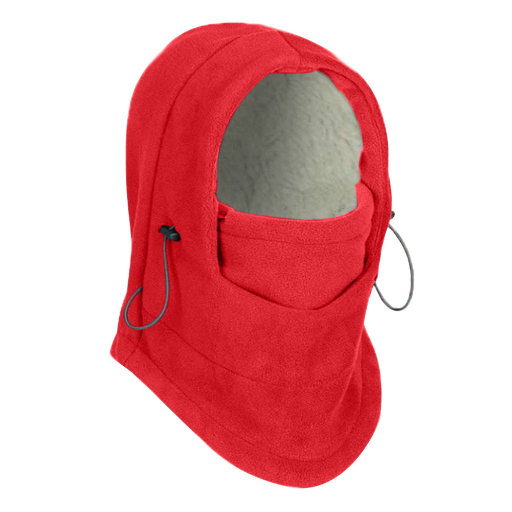 Cycling Cap Ski Winter Windproof Cap Outdoor Sports Bib Cold Padded Hood Mask Plush Warm Hat Bike Winter Cycling Warm Equipment: Red