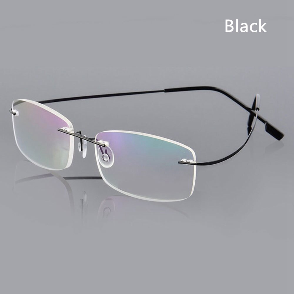 1 Pc Ultralight Titanium Randloze Rechthoekige Leesbril Geheugen Titanium Bril Lenzenvloeistof Oudere Gezondheidszorg Gereedschap