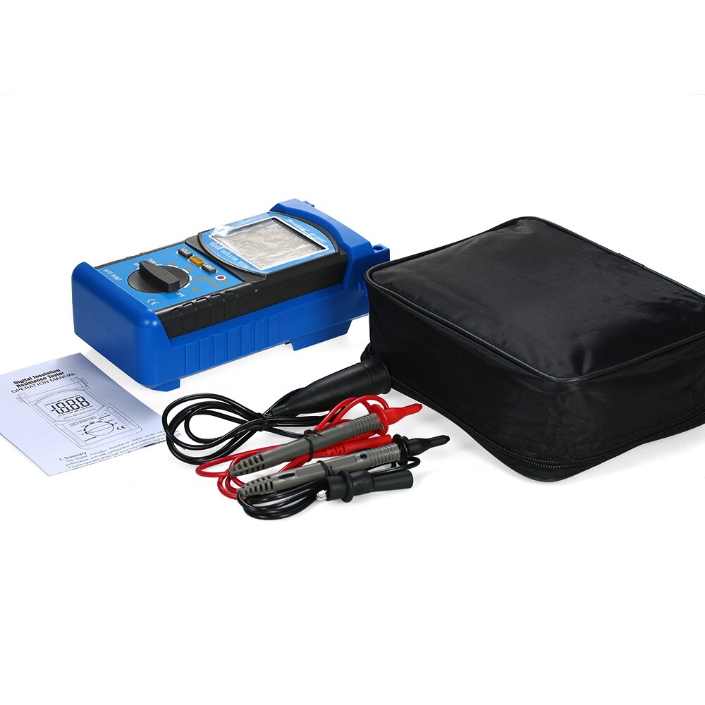 HoldPeak Auto-range LCD Digital Insulation Resistance Tester Megohm Meter Megger Megohmmeter DC100V/250V/500V/1000V Voltmeter