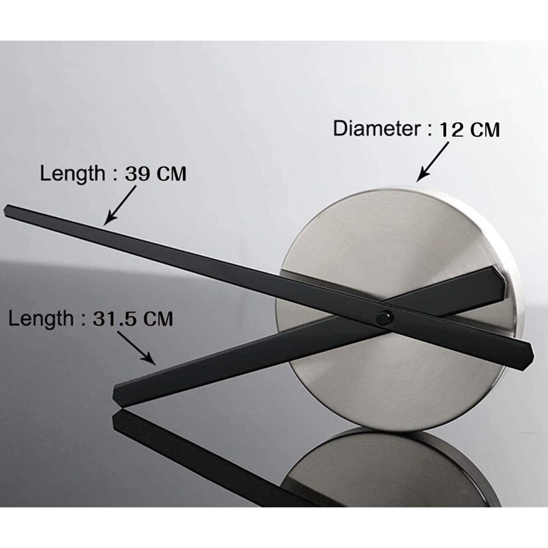 3D Large DIY Wall Clock Frameless Mute Non Ticking Quartz Clocks Kit with Mirror Number Sticker for Bedroom Decor