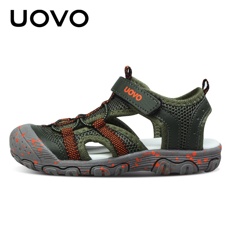 UOVO Summer Children Shoes Boys Sandals Beach Shoes Outdoor Breathable Casual Hook & Loop For Male Child Size 25-33