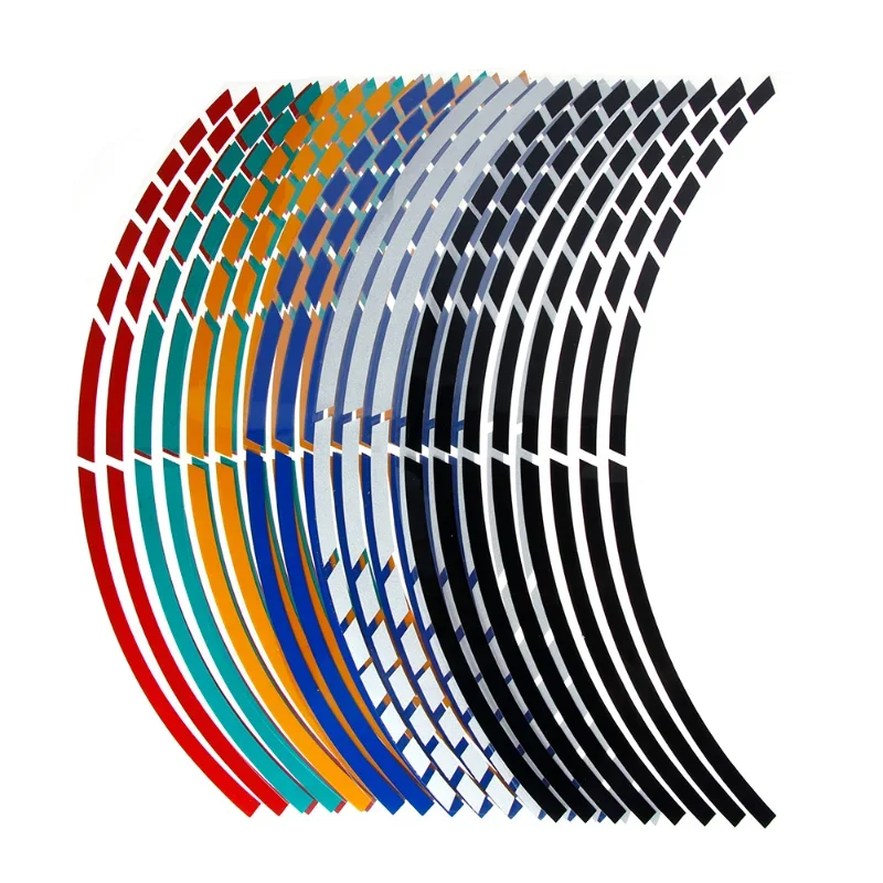 16 pezzi decalcomanie per pneumatici per auto moto strisce di rivestimento adesivo riflettente universale per ruota di bici nastro per cerchioni moto impermeabile 17 "18"