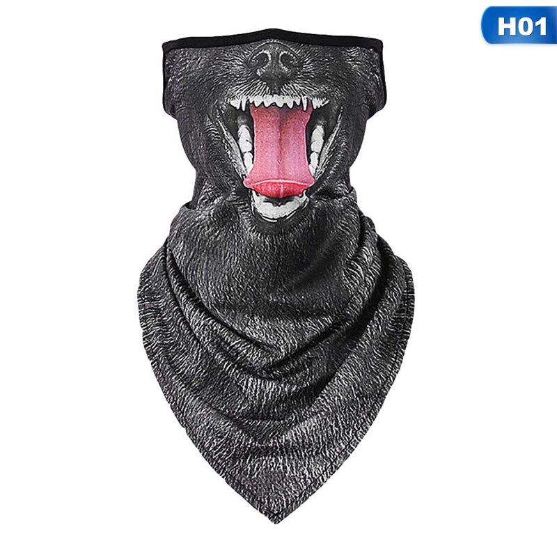 3D Animal Bandana Buffs Neck Gaiter Cycling Fishing Windproof Balaclava Face Mask Scarf Outdoor Hiking Ear Hang Neck Cover: 1