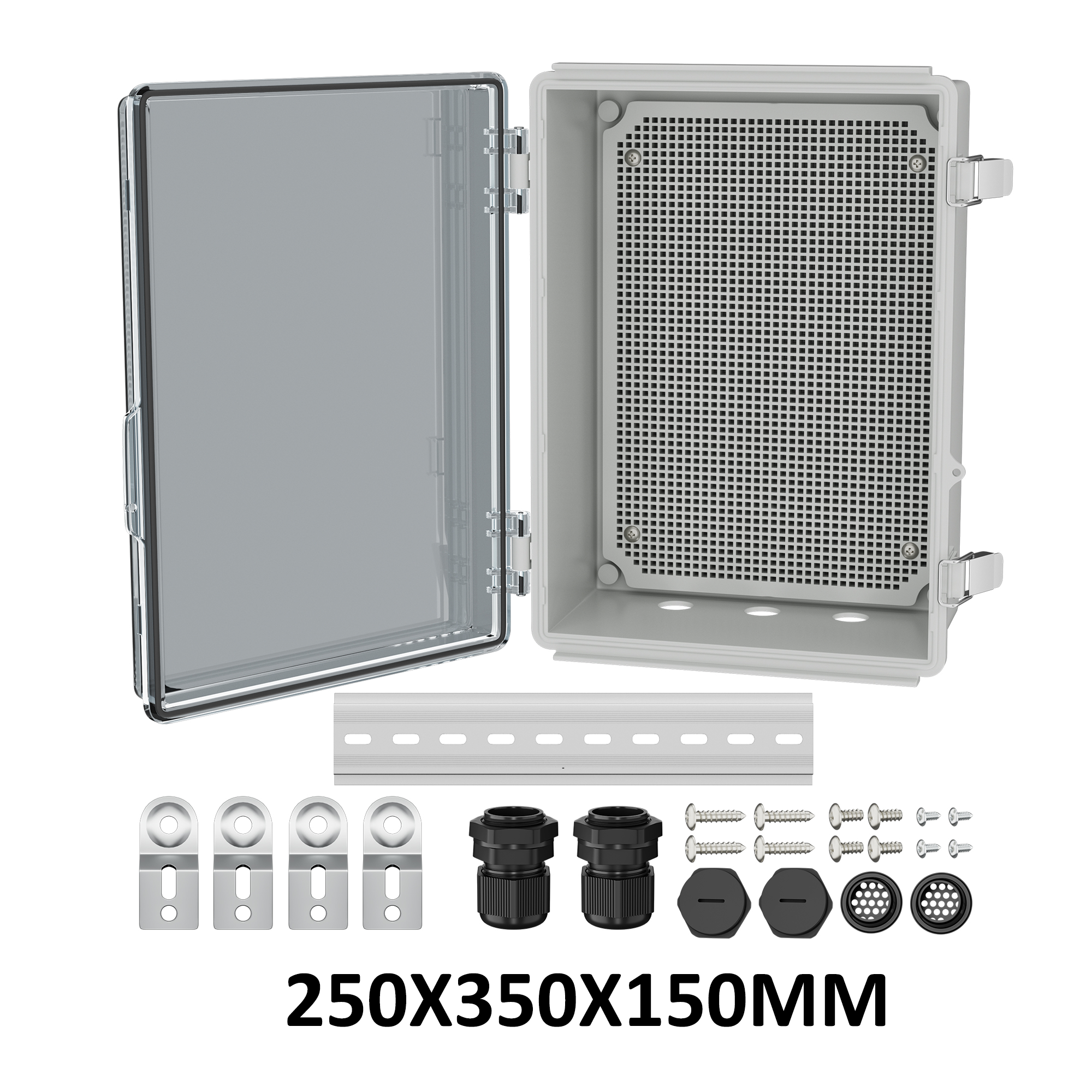 Clear Electrical Enclosure Box Outdoor Plastic Junction Box Waterproof Outside Nema 4 Electrical Box Weatherproof for Pump Wifi: Brown&White