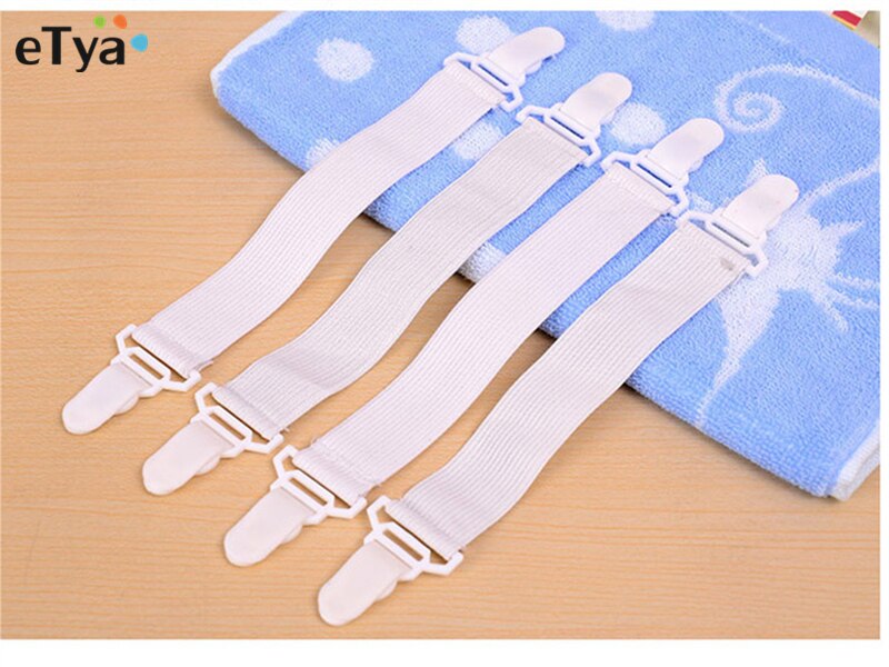 4 pièces/ensemble commode drap de lit attache élastique blanc matelas housse pince bretelles support couvertures pinces sangles
