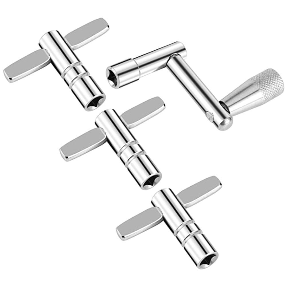 Llave de tambor estándar de Metal de 4 piezas, llave de sintonización de tambor para baterista, Musical, accesorios de piezas de repuesto de tambor