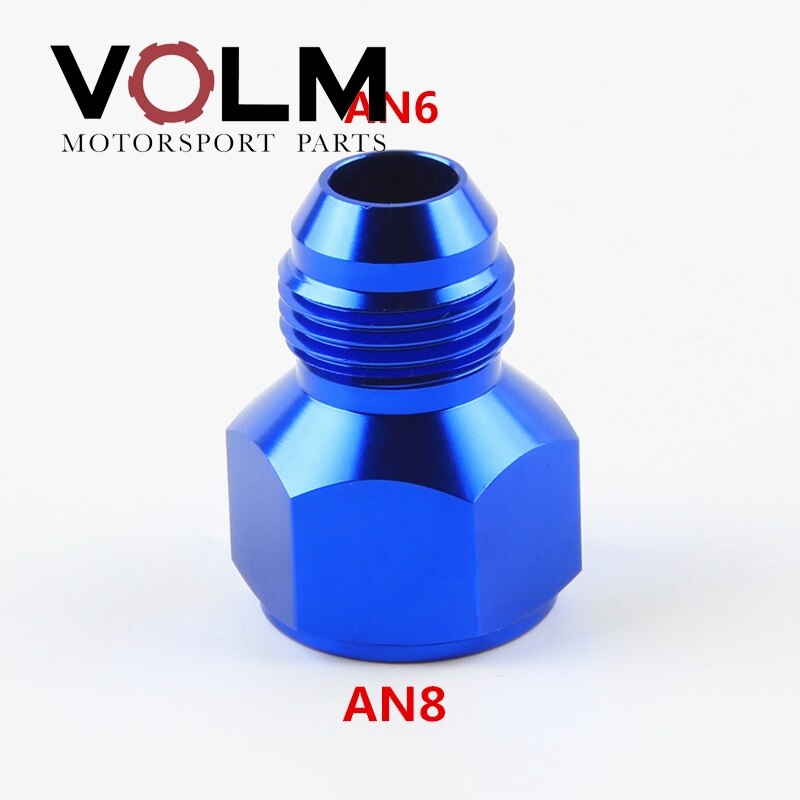 JIC UNF female to male AN reducer expander Connector Fuel Oil Gas Line Hose Fitting Adapter: an8-an6 blue