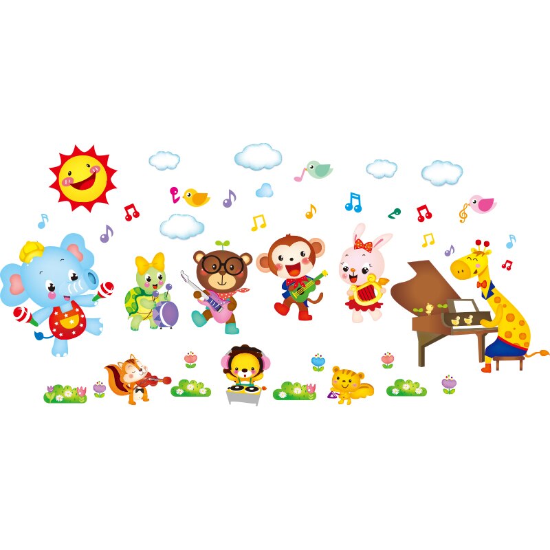 [Shijuekongjian] Stars Wolken Hangings Muurstickers Diy Dieren Muurstickers Voor Kinderen Slaapkamer Babykamer Nursery Woondecoratie: animals sticker