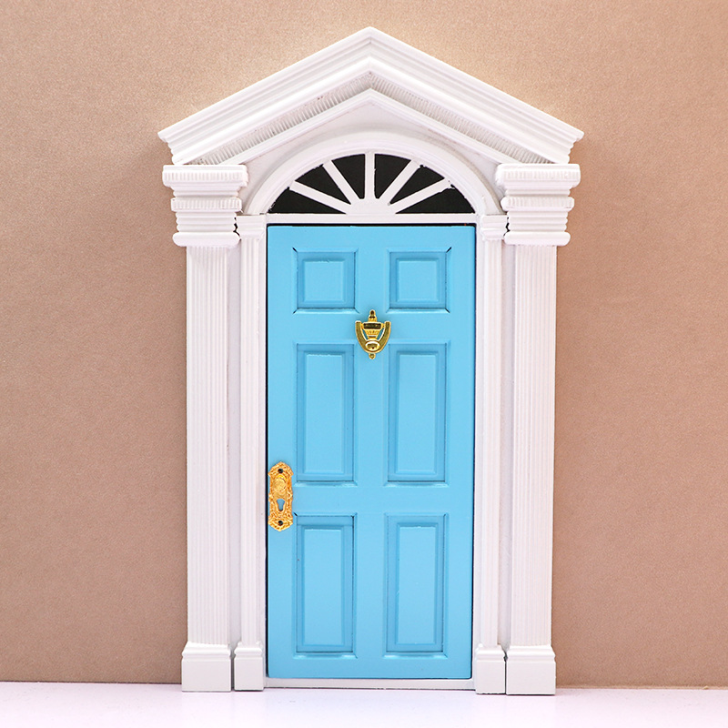 Porte d'elfe Miniature en bois, porte féerique, Mini maison, accessoires, jouet de jeu, pour enfants, meubles, Simulation Miniatures: green